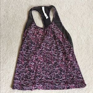 Lululemon Black and pink tank top with sheer back